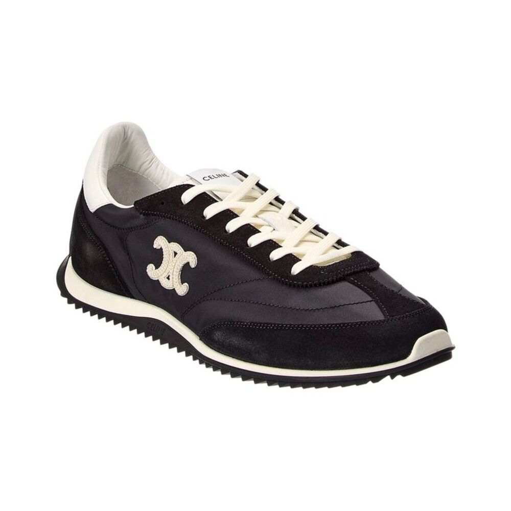 Celine Racer Nylon & Suede Sneaker, Black